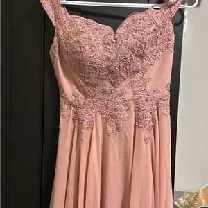 Elegant Pink Lace Dress